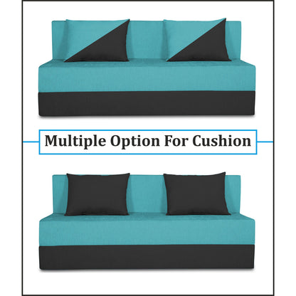 Adorn India Easy Desmond 4 Seater Sofa Cum Bed 6 x 6 (Rust & Black) (1 Year Warranty)