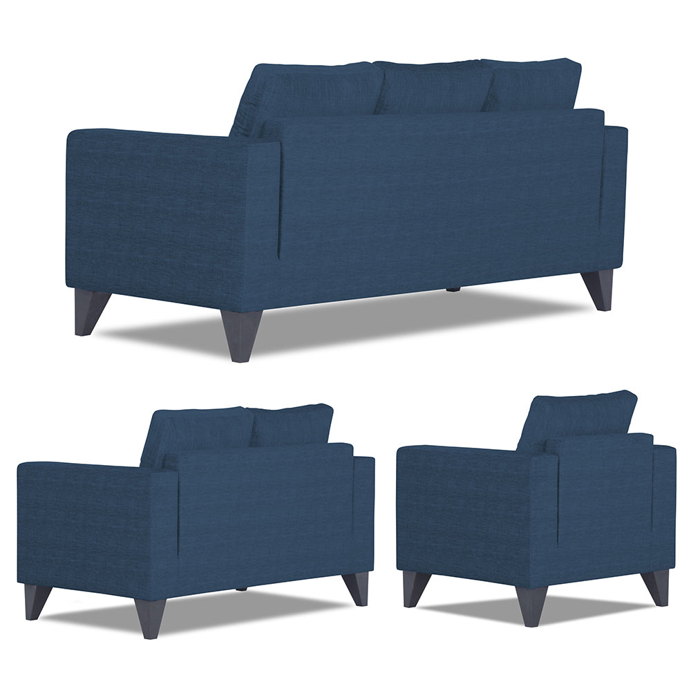 Adorn India Hallton Tufted 3-2-1 Six Seater Sofa Set (Blue) (3 Year Warranty)
