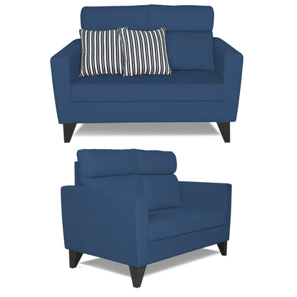 Adorn India Cardello 3-2 Five Seater Sofa Set (Blue) (3 Year Warranty)