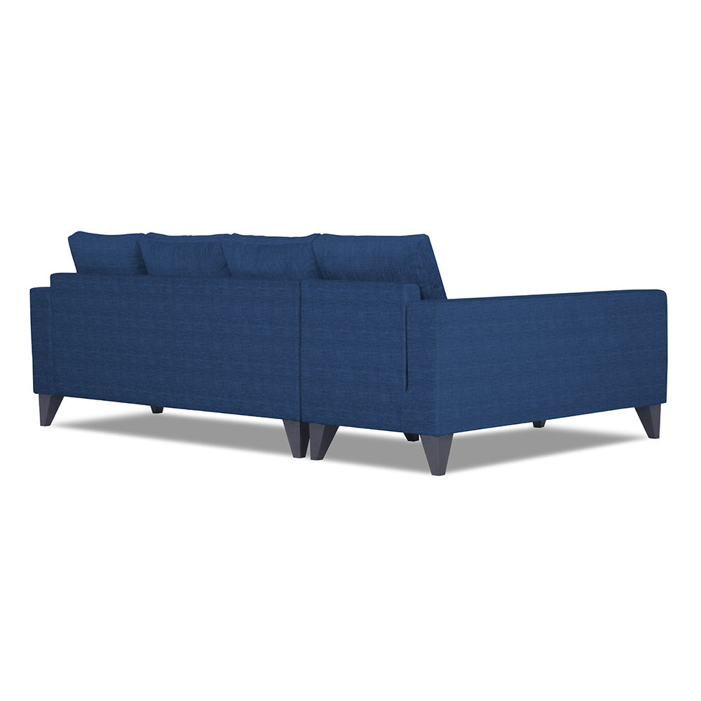 Adorn India Beetle Plus Bricks L Shape 6 Seater Sofa Set (Left Hand Side) (Blue) (3 Year Warranty)
