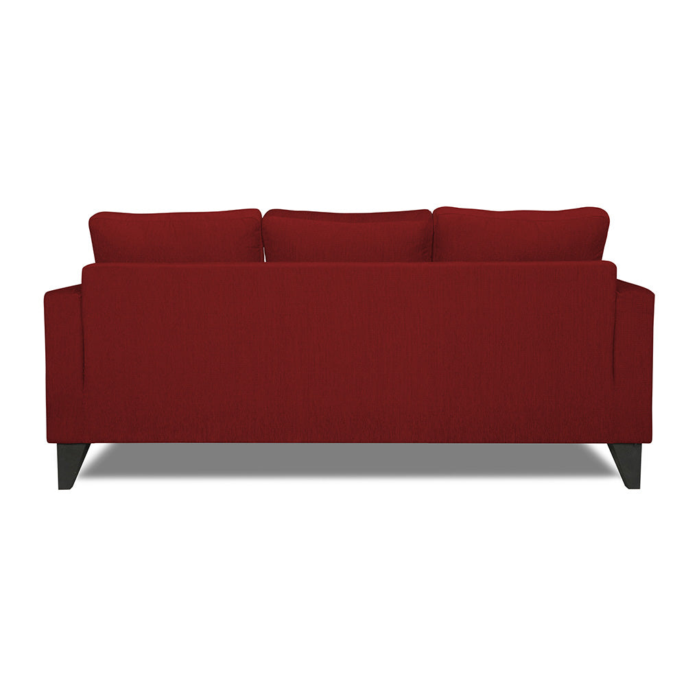 Adorn India Chandler L Shape 4 Seater Sofa Set Plain (Right Hand Side) (Maroon)