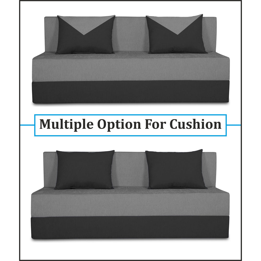 Adorn India Easy Boom 3 Seater Sofa Cum Bed 5 X 6 (Grey & Black) (1 Year Warranty)