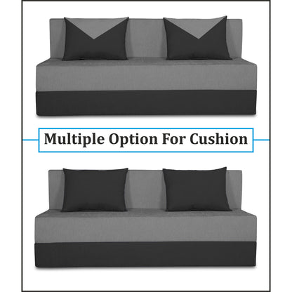 Adorn India Easy Boom 3 Seater Sofa Cum Bed 5 X 6 (Grey & Black) (1 Year Warranty)