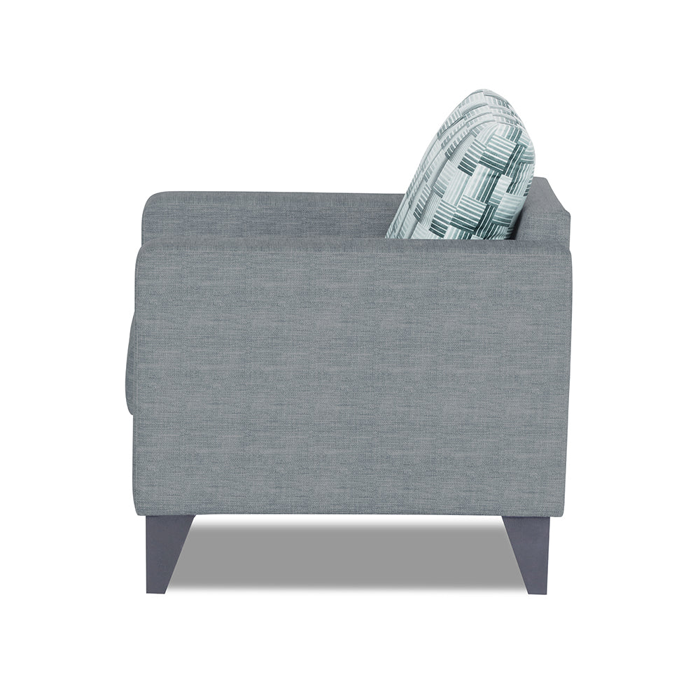 Adorn India Straight line Plus Bricks 2 Seater Sofa (Grey) (3 Year Warranty)