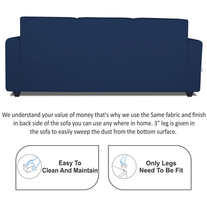 Adorn India Monteno Six Seater 3+2+1 Sofa Set (Blue) (3 Year Warranty)