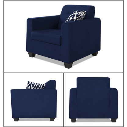 Adorn India Blazer 3-1-1 Five Seater Sofa Set (Blue, Wood)