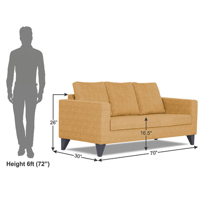 Adorn India Hallton Plain 3 Seater Sofa (Beige) (3 Year Warranty)