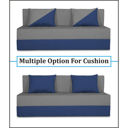 Adorn India Easy Desmond 3 Seater Sofa Cum Bed 5 X 6 (Blue & Grey) (1 Year Warranty)