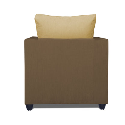 Adorn India Zink 1 Seater Sofa (Brown & Beige)