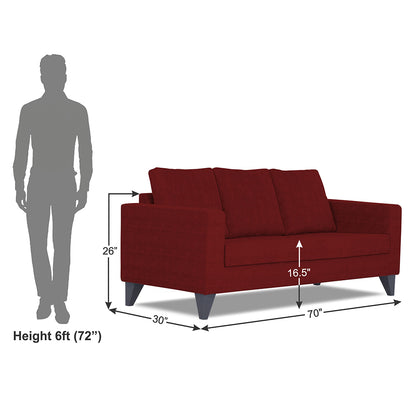 Adorn India Hallton Plain 3 Seater Sofa (Maroon) (3 Year Warranty)
