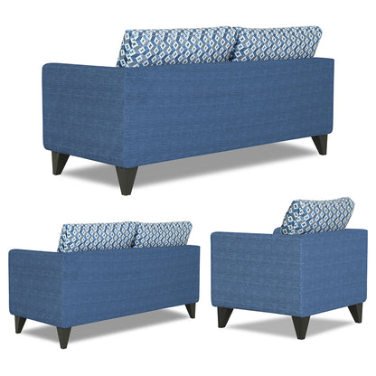 Adorn India Tornado Bricks 3+2+1 6 Seater Sofa Set with Centre Table (Blue)