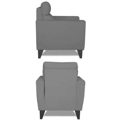 Adorn India Cardello 1 Seater Sofa (Grey) (3 Year Warranty)