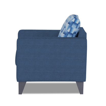 Adorn India Straight line Plus Bricks 1 Seater Sofa (Blue) (3 Year Warranty)