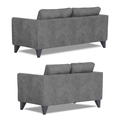 Adorn India Enzo Decent Premium Leatherette Suede 3+2 5 Seater Sofa Set (Grey)
