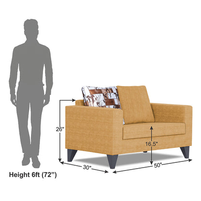 Adorn India Hallton Digitel Print 2 Seater Sofa (Beige) (3 Year Warranty)