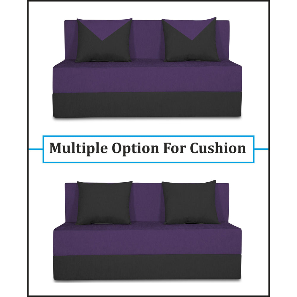 Adorn India Easy Boom 4 Seater Sofa Cum Bed 6 x 6 (Purple & Black) (1 Year Warranty)