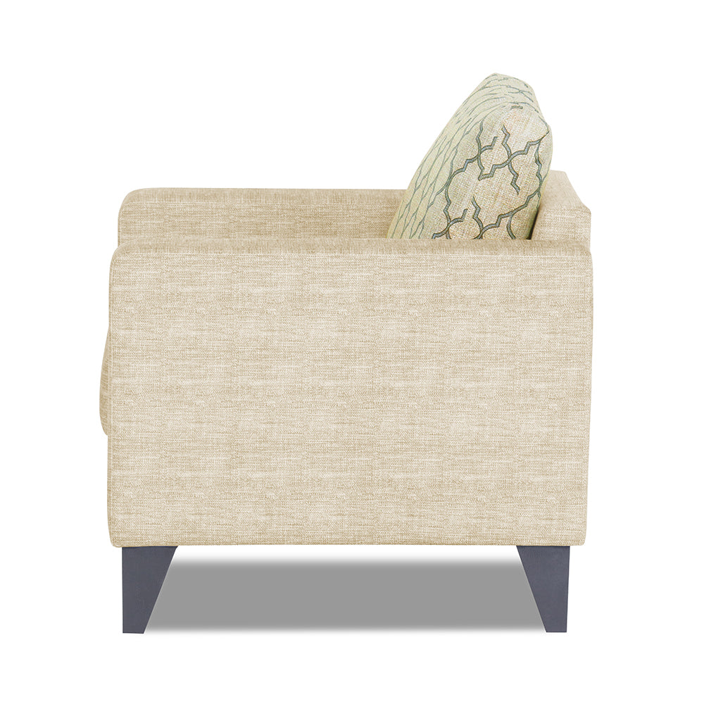 Adorn India Straight line Plus Blossom 2 Seater Sofa (Beige) (3 Year Warranty)