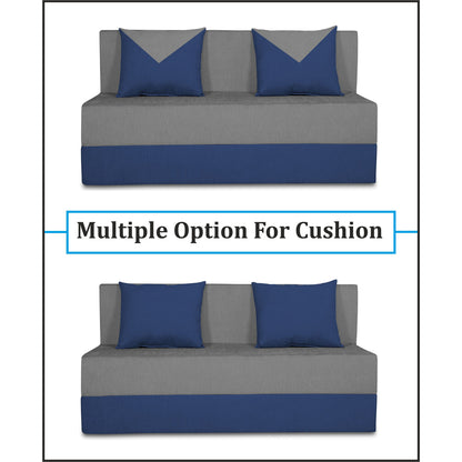 Adorn India Easy Boom 2 Seater Sofa Cum Bed 4 x 6 (Blue & Grey, Foam) (1 Year Warranty)
