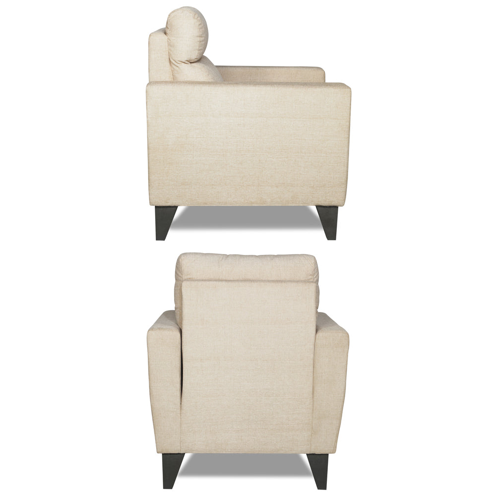 Adorn India Cardello 1 Seater Sofa (Beige) (3 Year Warranty)
