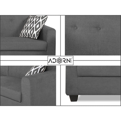 Adorn India Blazer Plus 3 Seater Sofa (Grey)