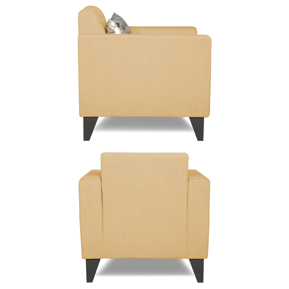 Adorn India Wood Bladen 1 Seater Sofa (Beige)