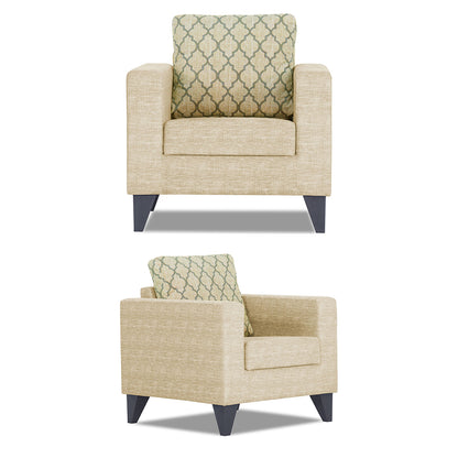 Adorn India Straight line Plus Blossom 3+2+1 6 Seater Sofa Set (Beige) (3 Year Warranty)