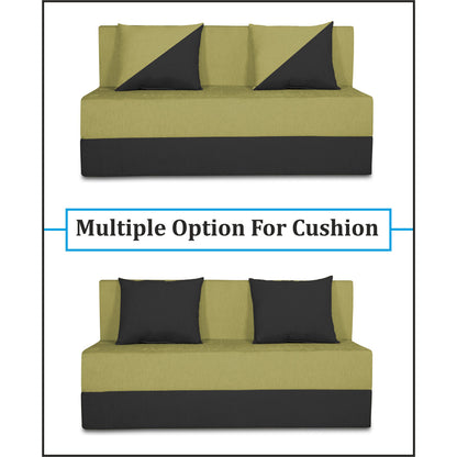 Adorn India Easy Desmond 2 Seater Sofa Cum Bed 4 x 6 (Green & Black) (1 Year Warranty)