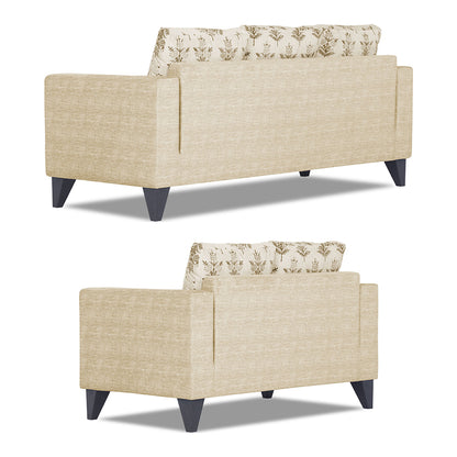 Adorn India Straight line Plus Leaf 3+2 5 Seater Sofa Set (Beige) (3 Year Warranty)