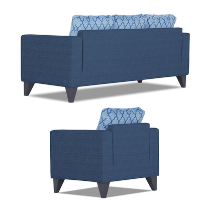 Adorn India Straight line Plus Blossom 3+1+1 5 Seater Sofa Set (Blue) (3 Year Warranty)