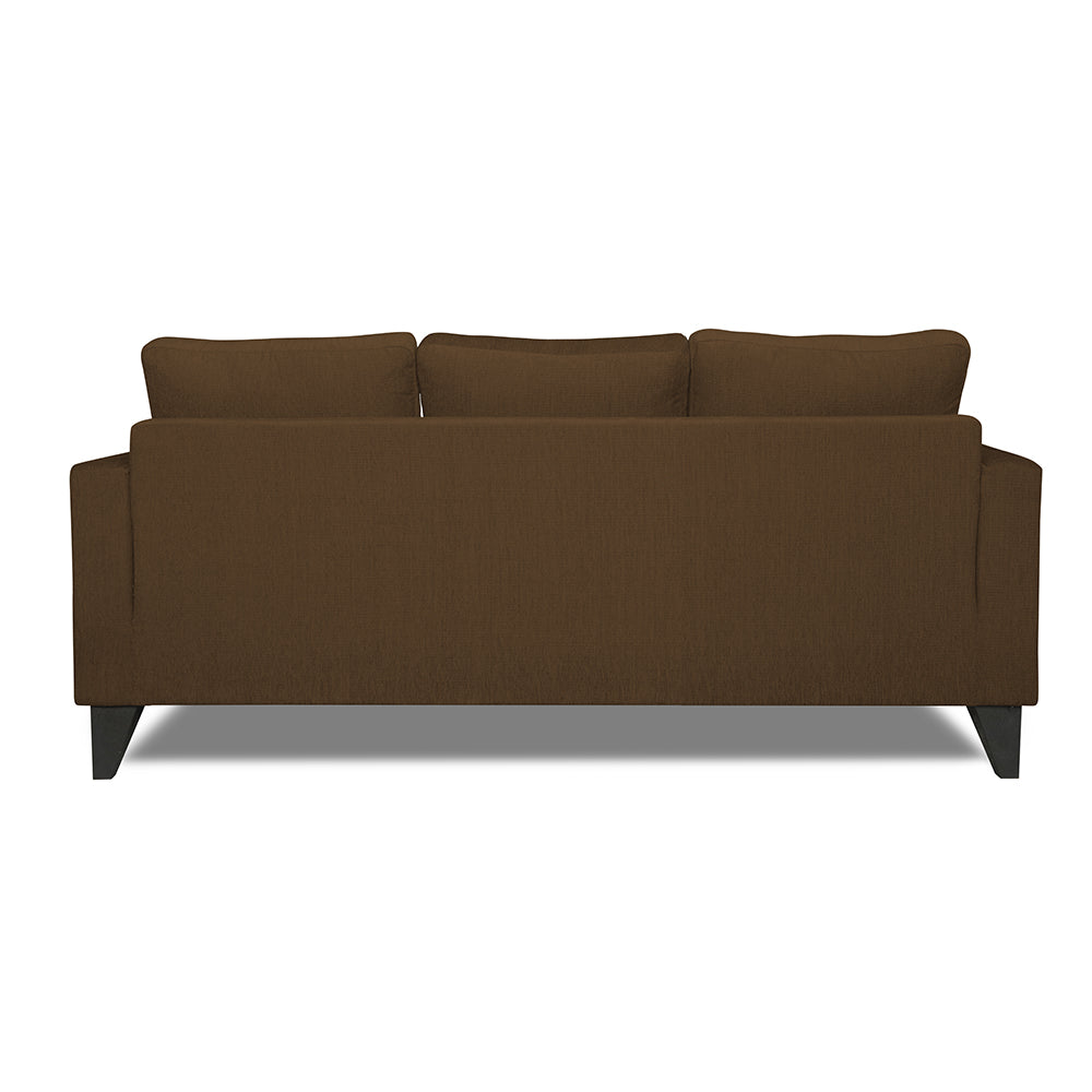 Adorn India Chandler L Shape 4 Seater Sofa Set Plain (Right Hand Side) (Brown)