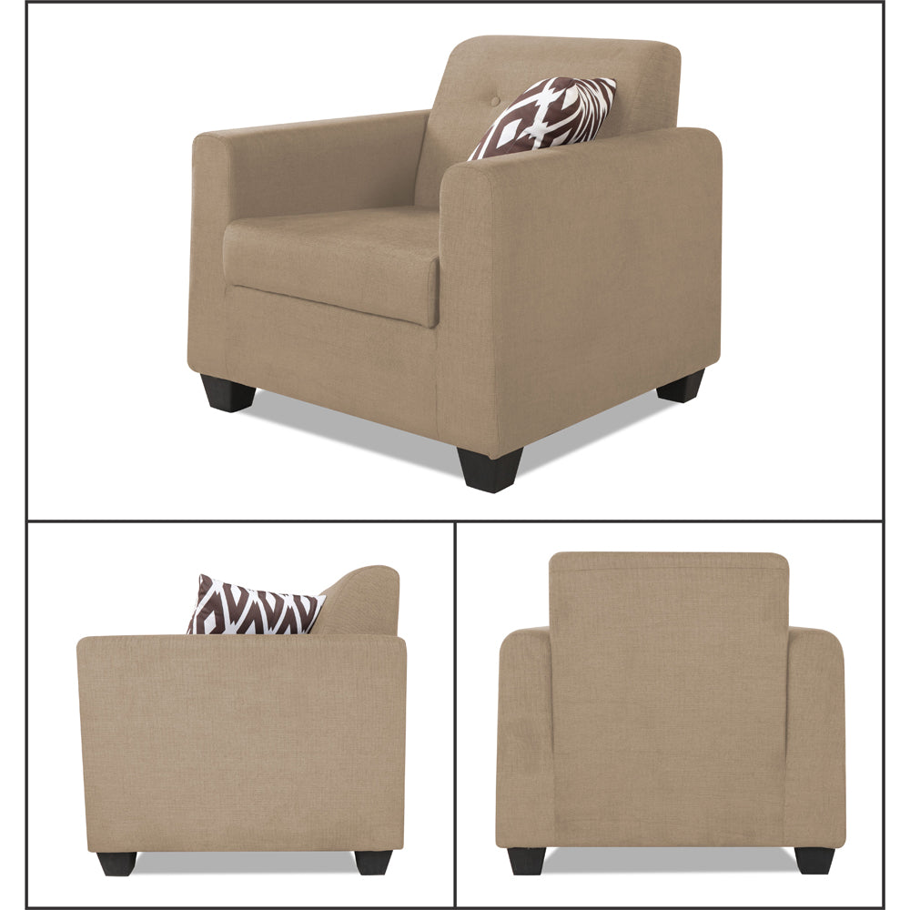 Adorn India Blazer Plus 3+1+1 5 Seater Sofa Set (Beige)