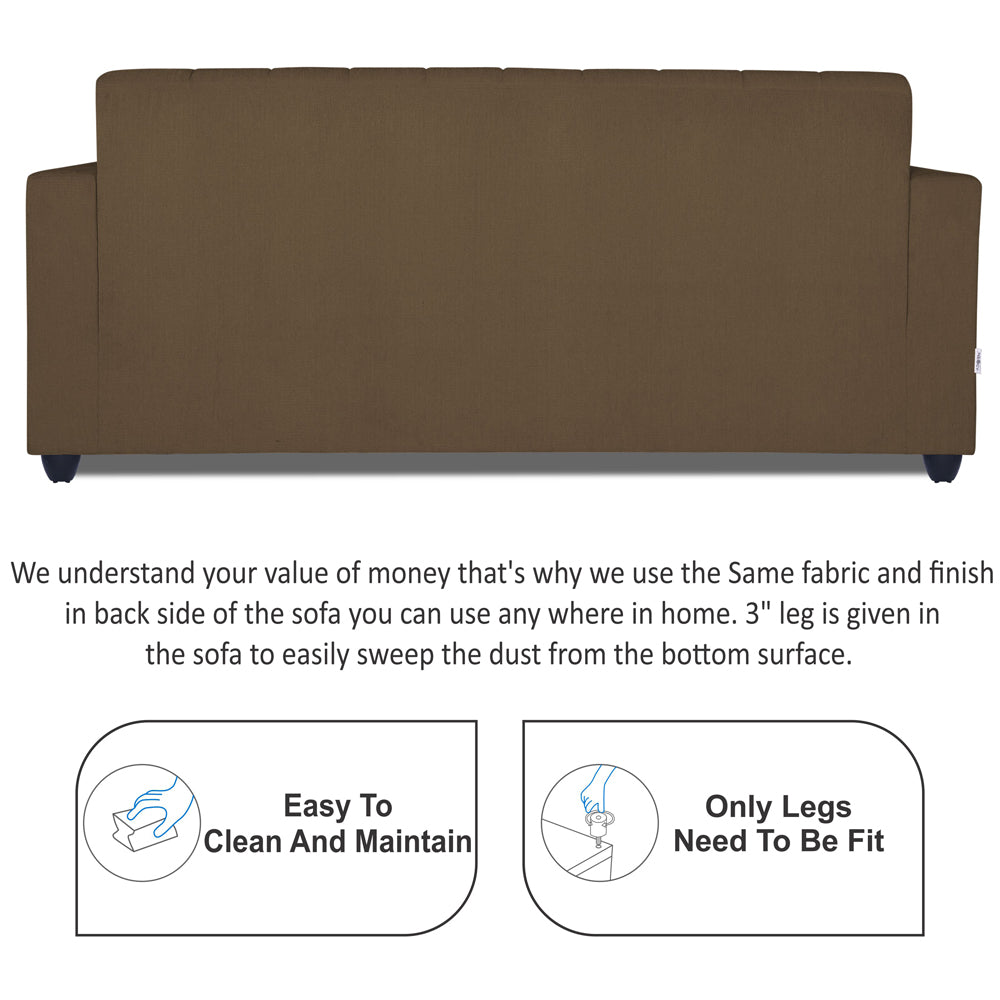 Adorn India Rio Highback 3+2 5 Seater Sofa Set (Brown) (3 Year Warranty)