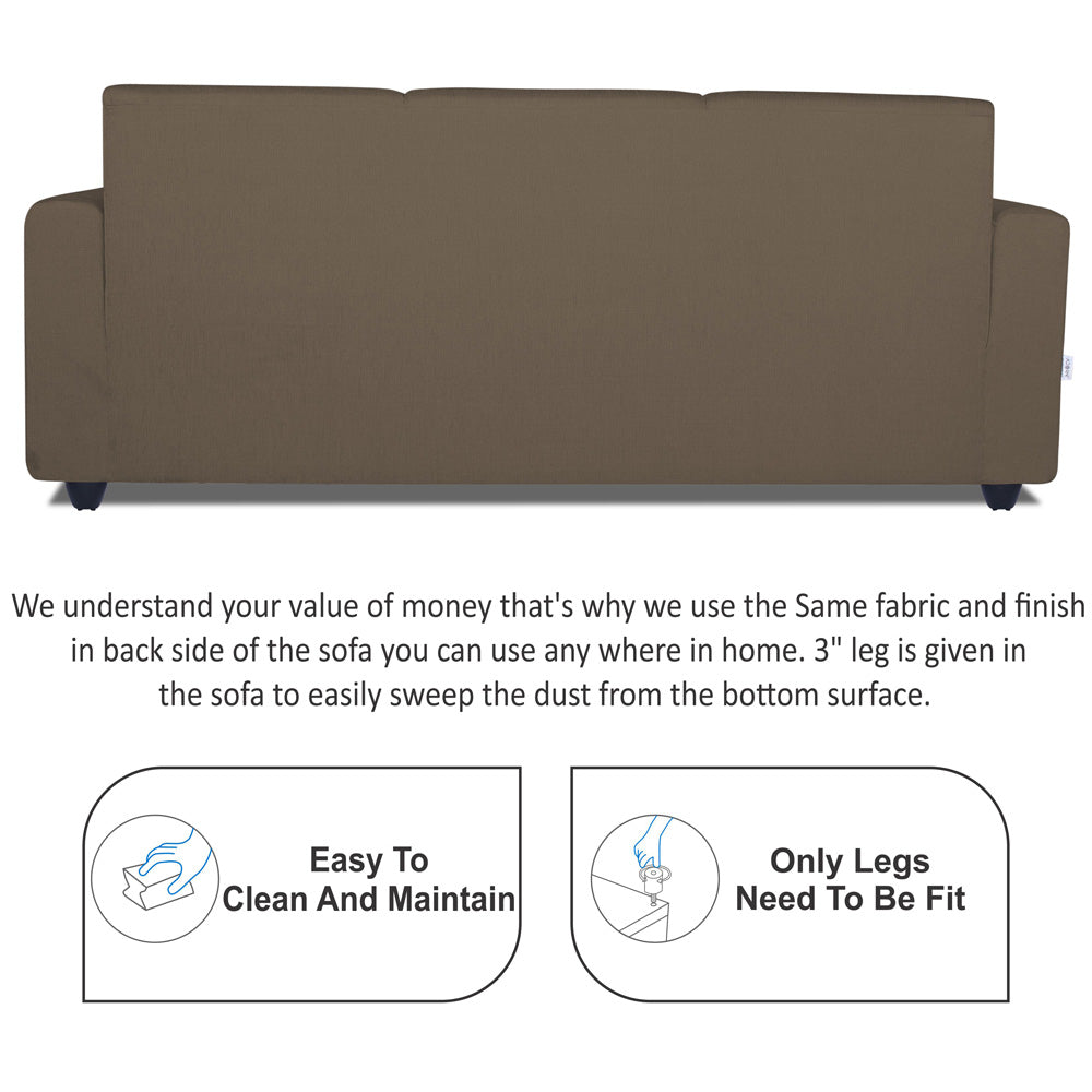 Adorn India Monteno Six Seater 3+2+1 Sofa Set (Brown) (3 Year Warranty)