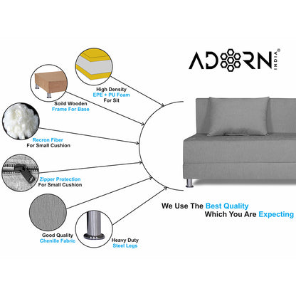 Adorn India Foam Easy Alyn Plus Decent 4 Seater Sofa Cum Bed (6X6) (Grey)(1 Year Warranty)