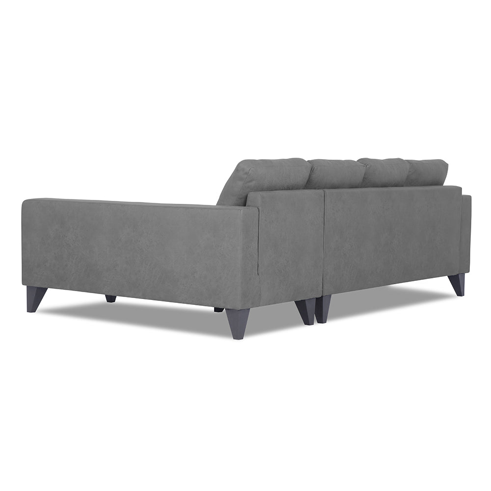 Adorn India Haddin Premium L Shape 6 Seater Sofa Set (Right Hand Side) (Grey)