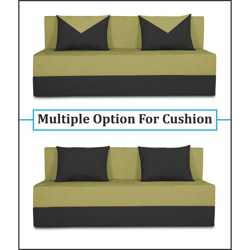Adorn India Easy Boom 3 Seater Sofa Cum Bed 5 x 6 (Green & Black) (1 Year Warranty)
