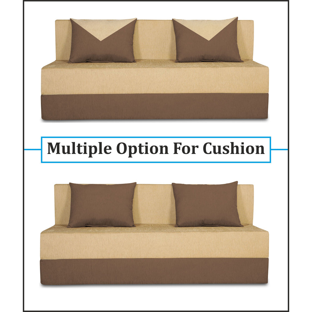 Adorn India Foam Easy Boom 3 Seater Sofa Cum Bed 5 X 6 (Brown & Beige) (1 Year Warranty)