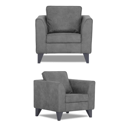 Adorn India Enzo Decent Premium Leatherette Suede 3+2+1 6 Seater Sofa Set (Grey)