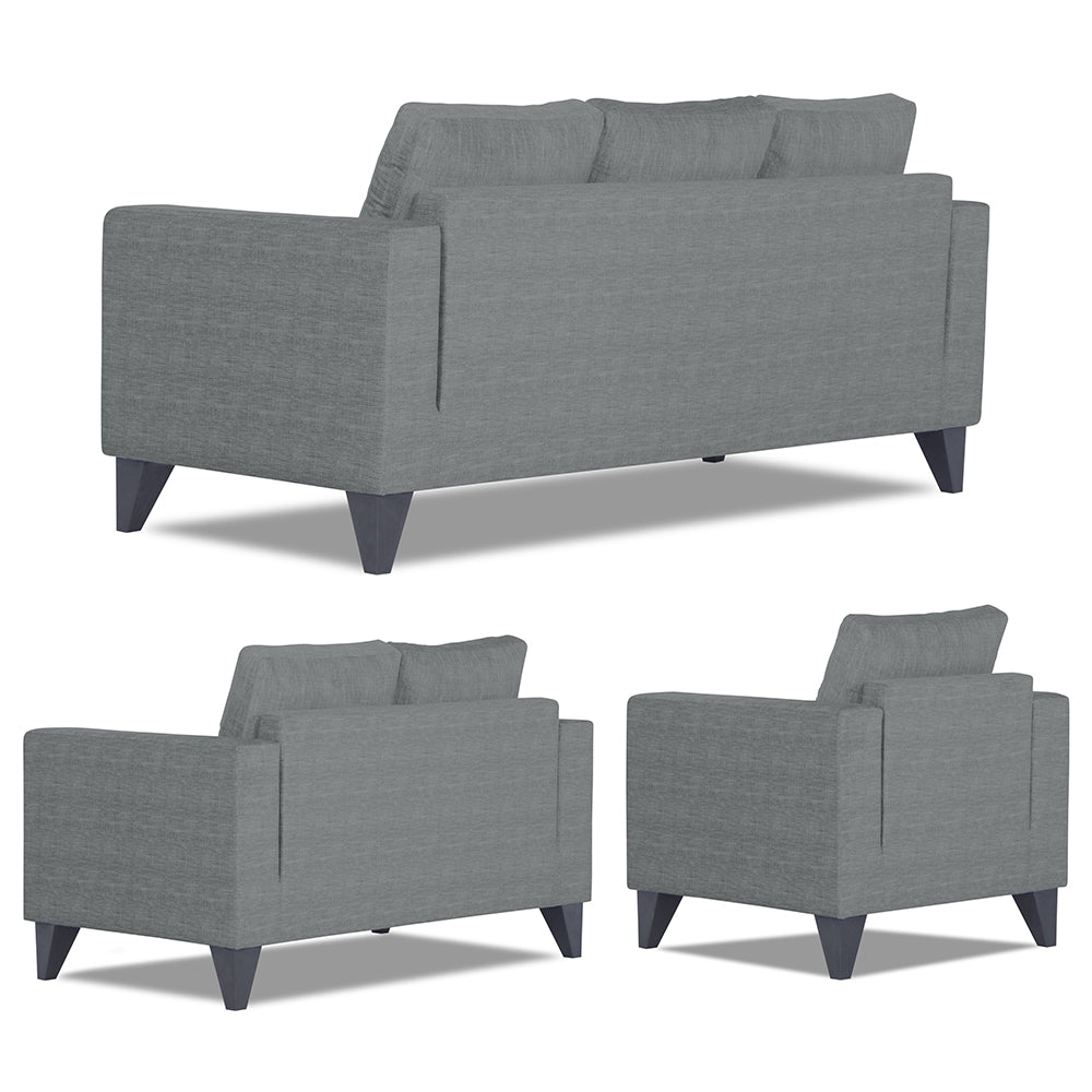 Adorn India Hallton Plain 3+2+1 6 Seater Sofa Set (Grey) (3 Year Warranty)