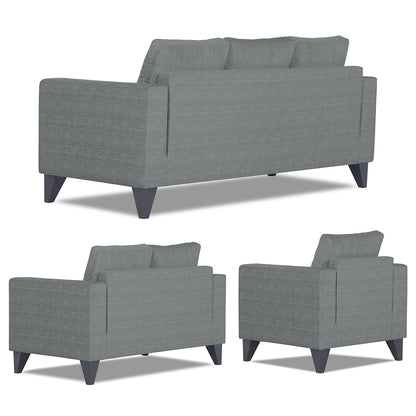Adorn India Hallton Plain 3+2+1 6 Seater Sofa Set (Grey) (3 Year Warranty)