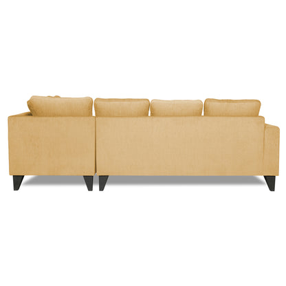 Adorn India Bryson L Shape 6 Seater Sofa Set Plain (Right Hand Side) (Beige) (3 Year Warranty)