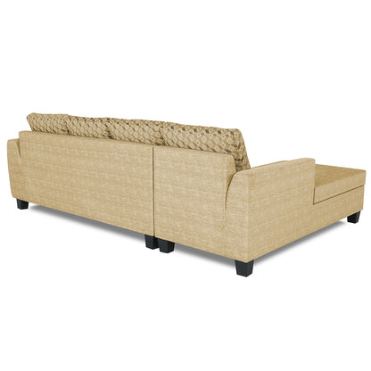 Adorn India Raiden Bricks Premium L Shape 6 Seater Sofa Set with Center Table (Left Hand Side) (Beige) (3 Year Warranty)