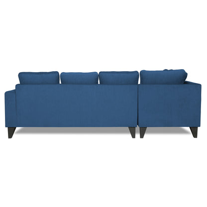 Adorn India Bryson L Shape 6 Seater Sofa Set Plain (Left Hand Side) (Blue) (3 Year Warranty)