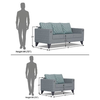 Adorn India Straight line Plus Blossom 3+2 5 Seater Sofa Set (Grey) (3 Year Warranty)