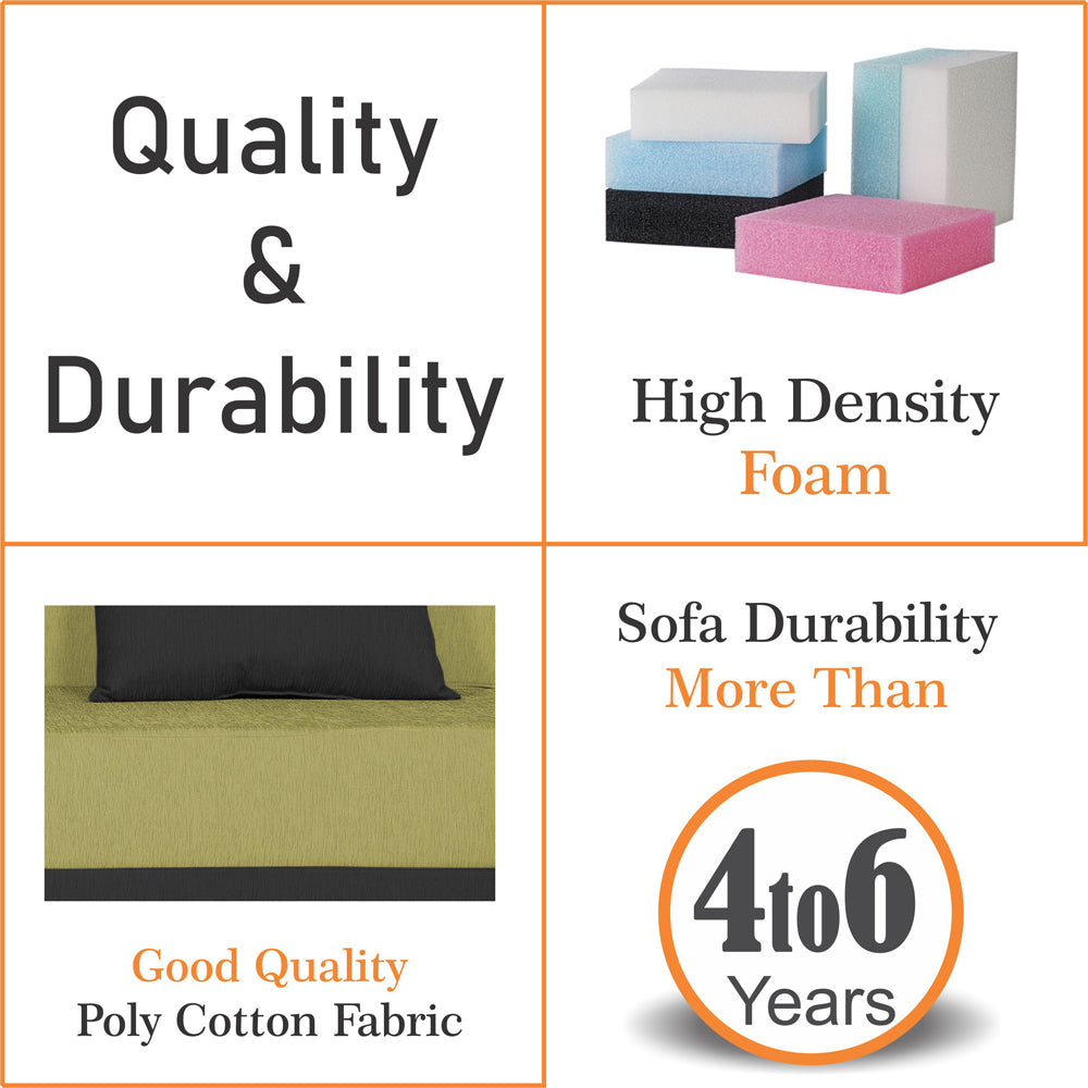 Adorn India Easy Boom 4 Seater Sofa Cum Bed 6 x 6 (Green & Black) (1 Year Warranty)