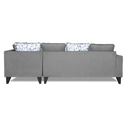 Adorn India Bryson L Shape 6 Seater Sofa Set Digitel Print (Right Hand Side) (Grey) (3 Year Warranty)