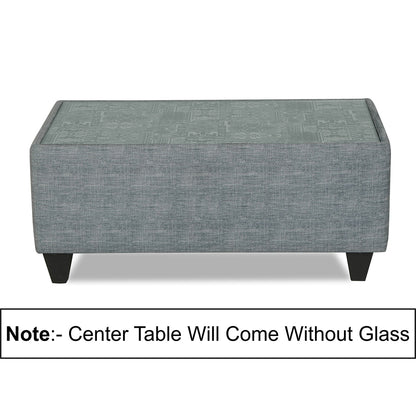 Adorn India Sheldon Craftys 3+2 5 Seater Sofa Set with Centre Table (Grey)
