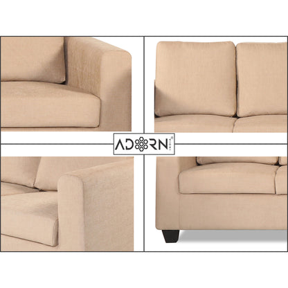Adorn India Wood Russell 3-1-1 Five Seater Sofa Set (Beige)
