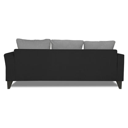 Adorn India Maddox L Shape 4 Seater Sofa Set Tufted Two Tone LHS (Grey & Black) (3 Year Warranty)