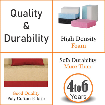 Adorn India Easy Boom 2 Seater Sofa Cum Bed 4 x 6 (Red & Beige) (1 Year Warranty)